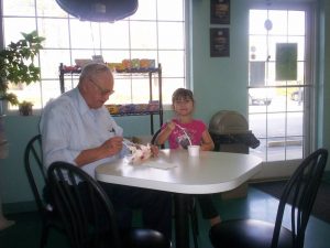 My dad and my youngest years ago out for ice cream. 