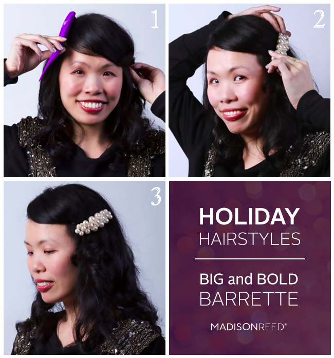  Holiday Hair Tutorials with Bling from North Carolina Lifestyle Blogger Champagne Style Bare Budget