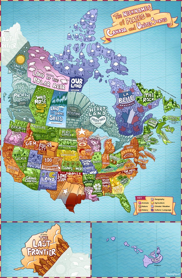 The Nicknames of American and Canadian Places Mapped Out