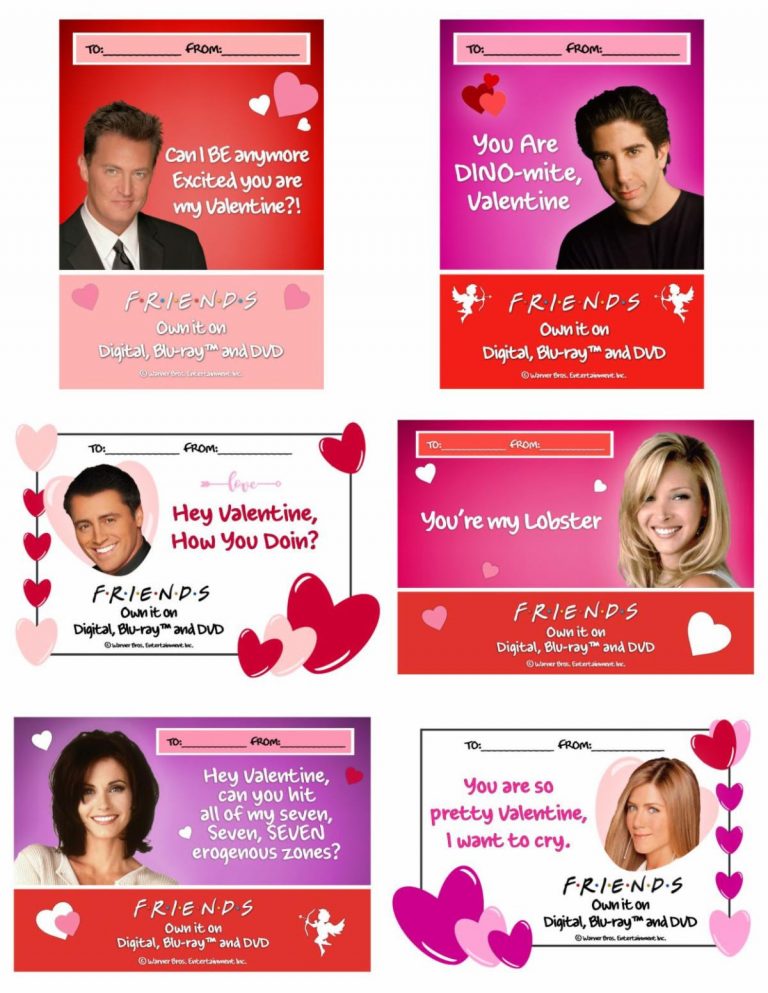 Love Is In The Air With These Printable Valentine’s Day Cards & Recipes From Friends TV – #OwnFriendsTV